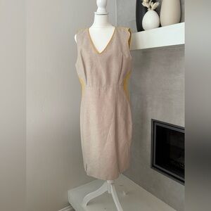 T Tahari Women's sleeveless linen dress.